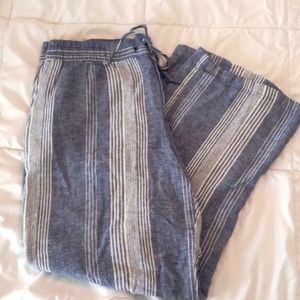 Old Navy striped linen pants